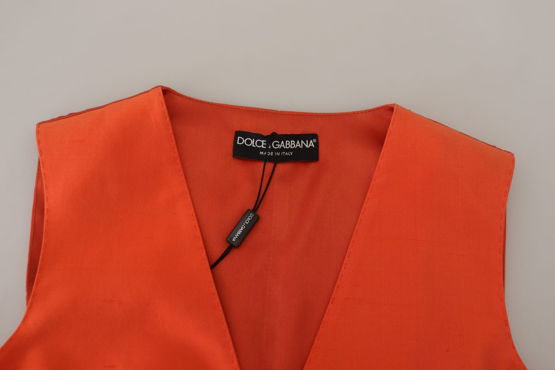 Dolce &amp; Gabbana Elegante orange Seidenweste
