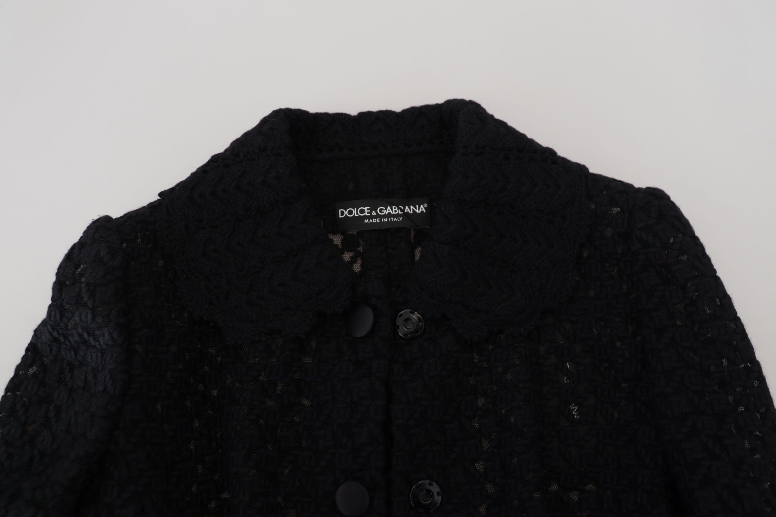 Dolce &amp; Gabbana Elegante schwarze Button-Down-Jacke aus Wollmischung