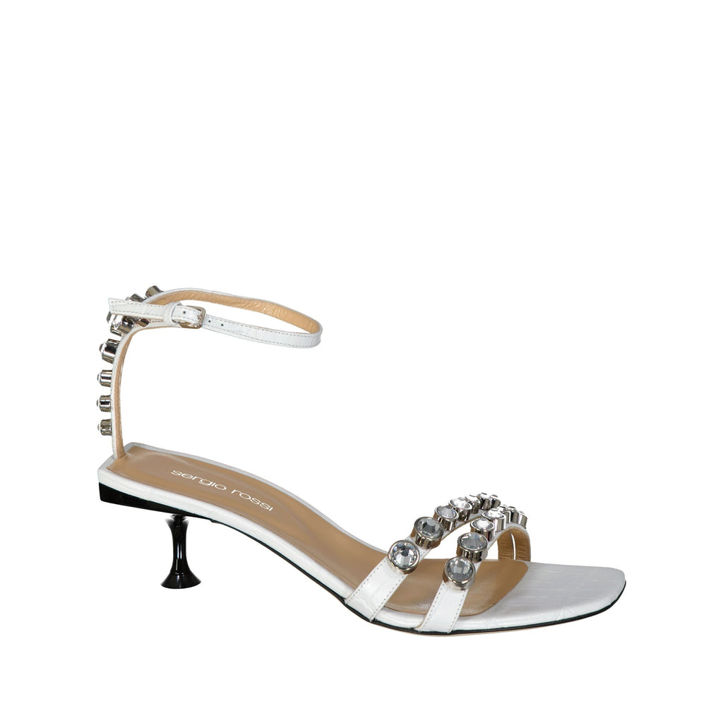 Sergio Rossi Leather Crystal Sandals