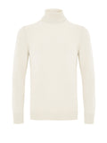 Gran Sasso White Wool Turtleneck Sweater