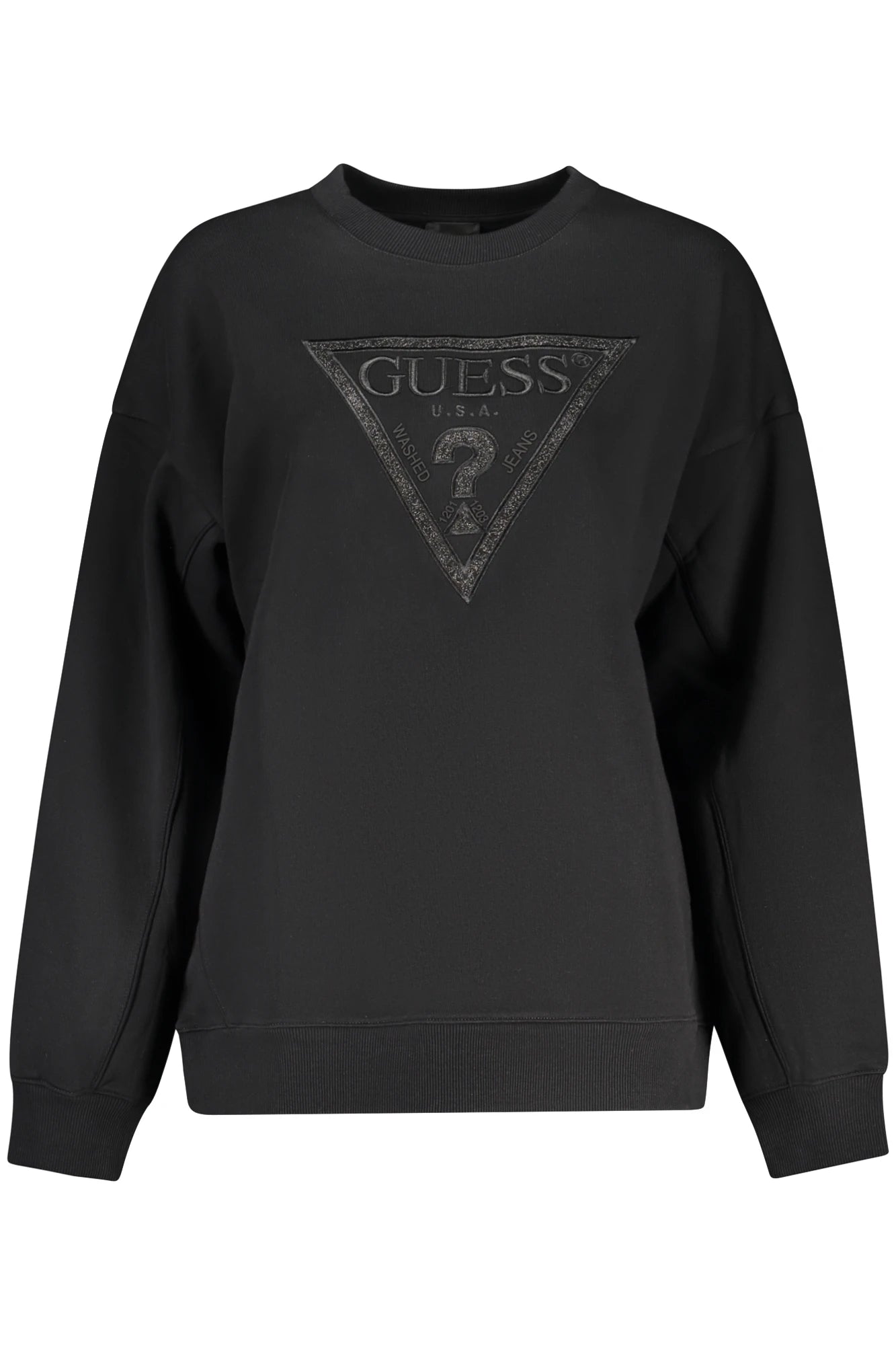 GUESS JEANS WOMEN S BLACK ZIP-UP SWEATSHIRT