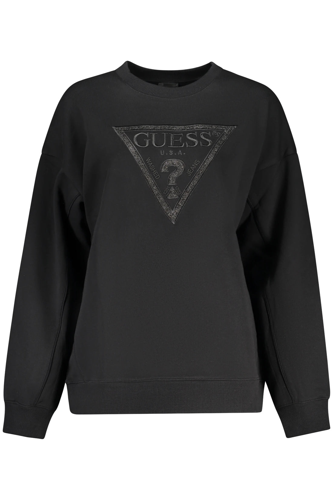 GUESS JEANS WOMEN S BLACK ZIP-UP SWEATSHIRT