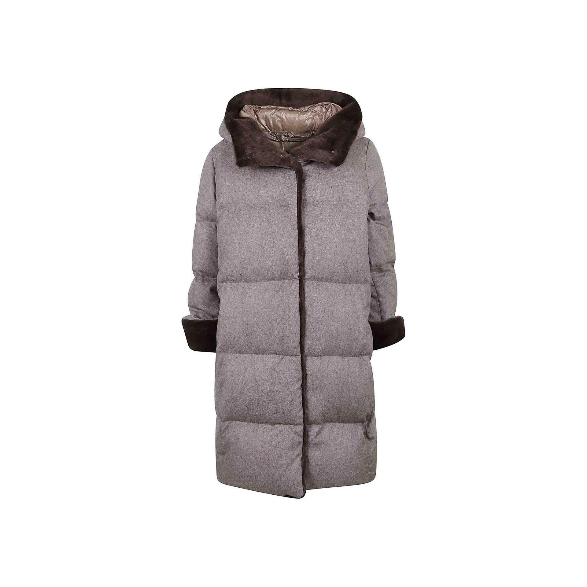 HERNO Faux Fur Trim Padded Coat