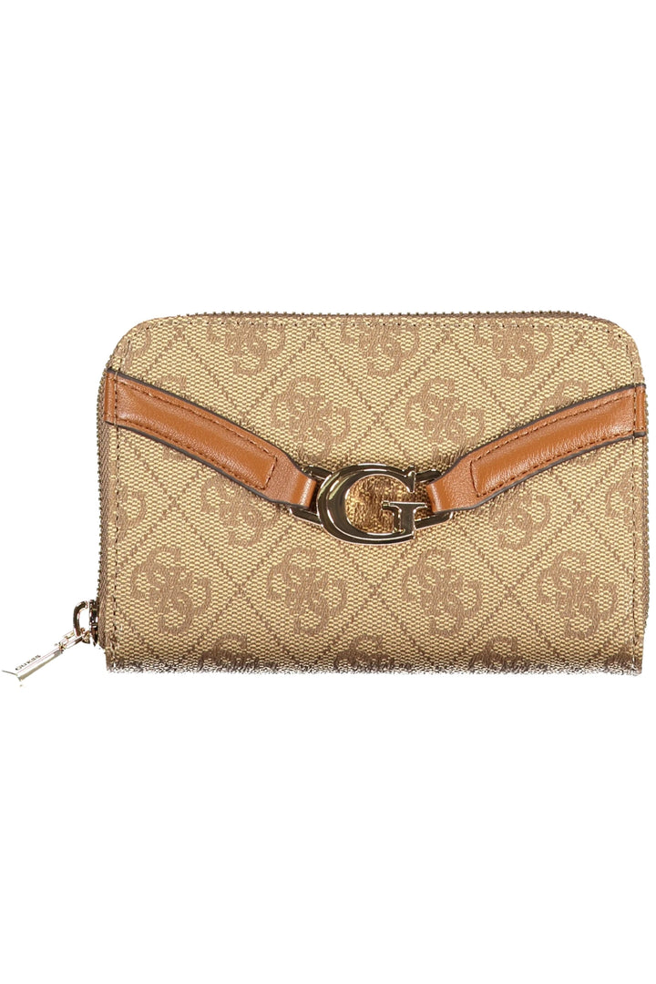 GUESS JEANS WOMEN&#39;S BEIGE WALLET