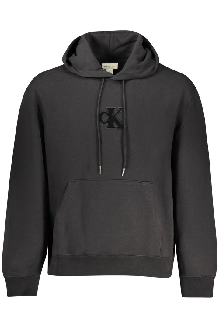 CALVIN KLEIN MEN&#39;S BLACK ZIP-UP SWEATSHIRT
