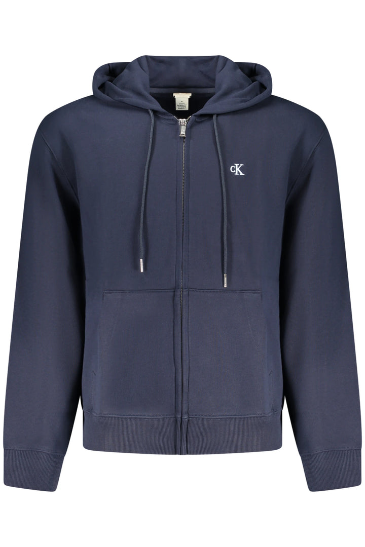CALVIN KLEIN MEN&#39;S BLUE ZIP-UP SWEATSHIRT