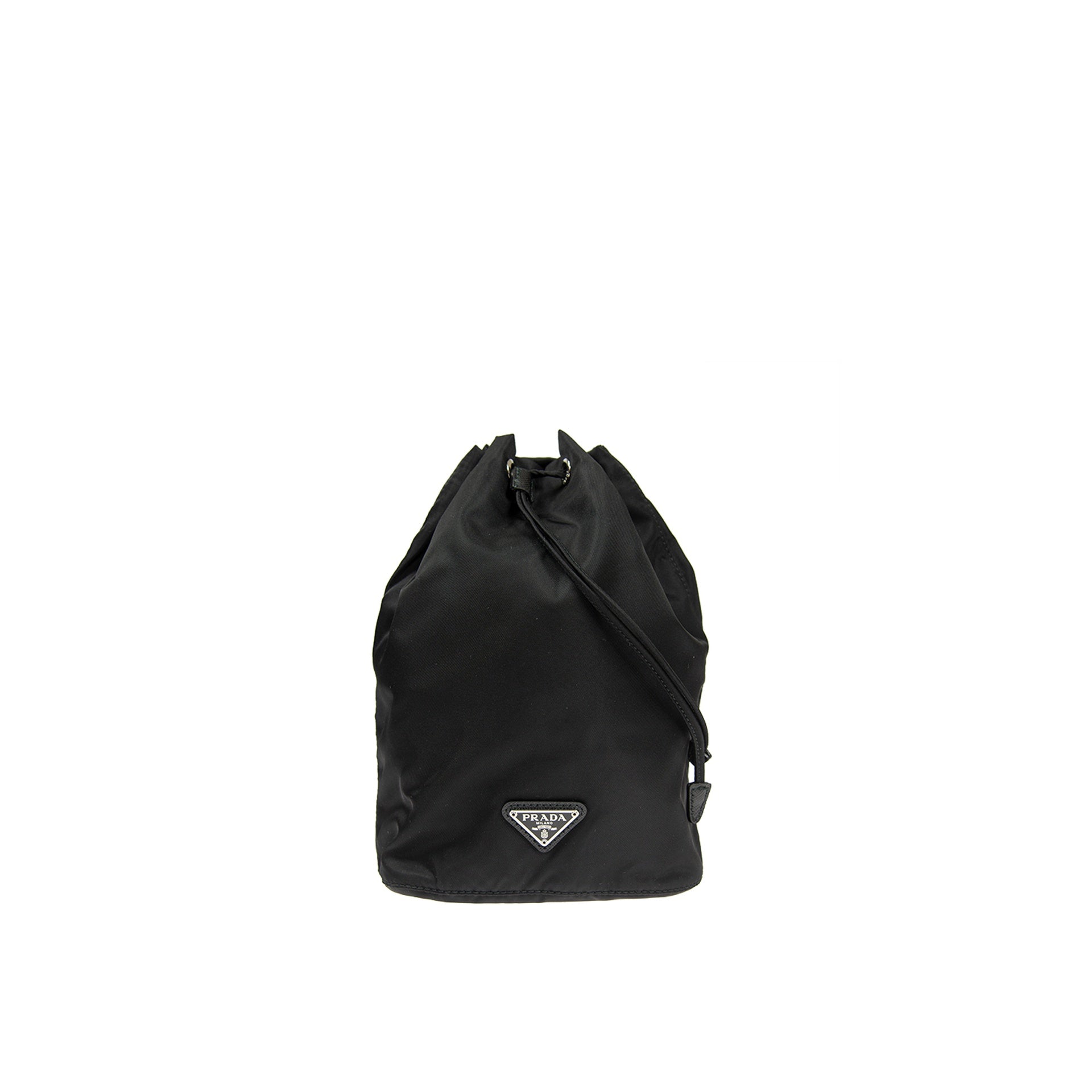 Prada Nylon and Leather Drawstring Pouch