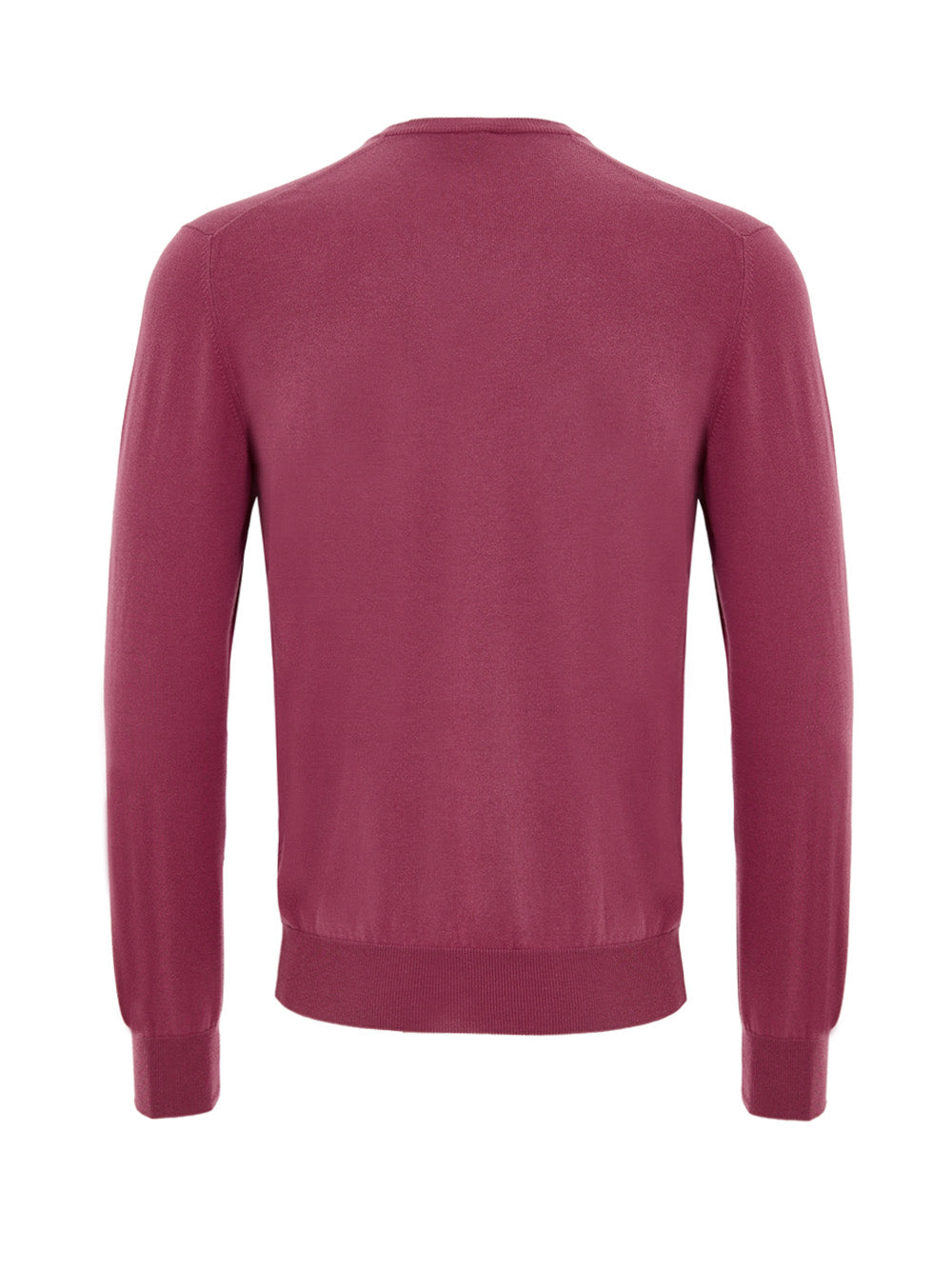 Gran Sasso Purple Cotton V-Neck Sweater
