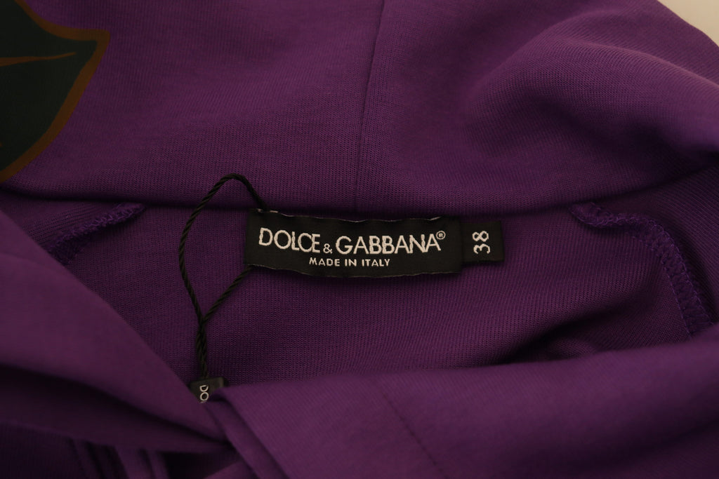 Dolce &amp; Gabbana Eleganter lila Pullover mit Blumenmuster