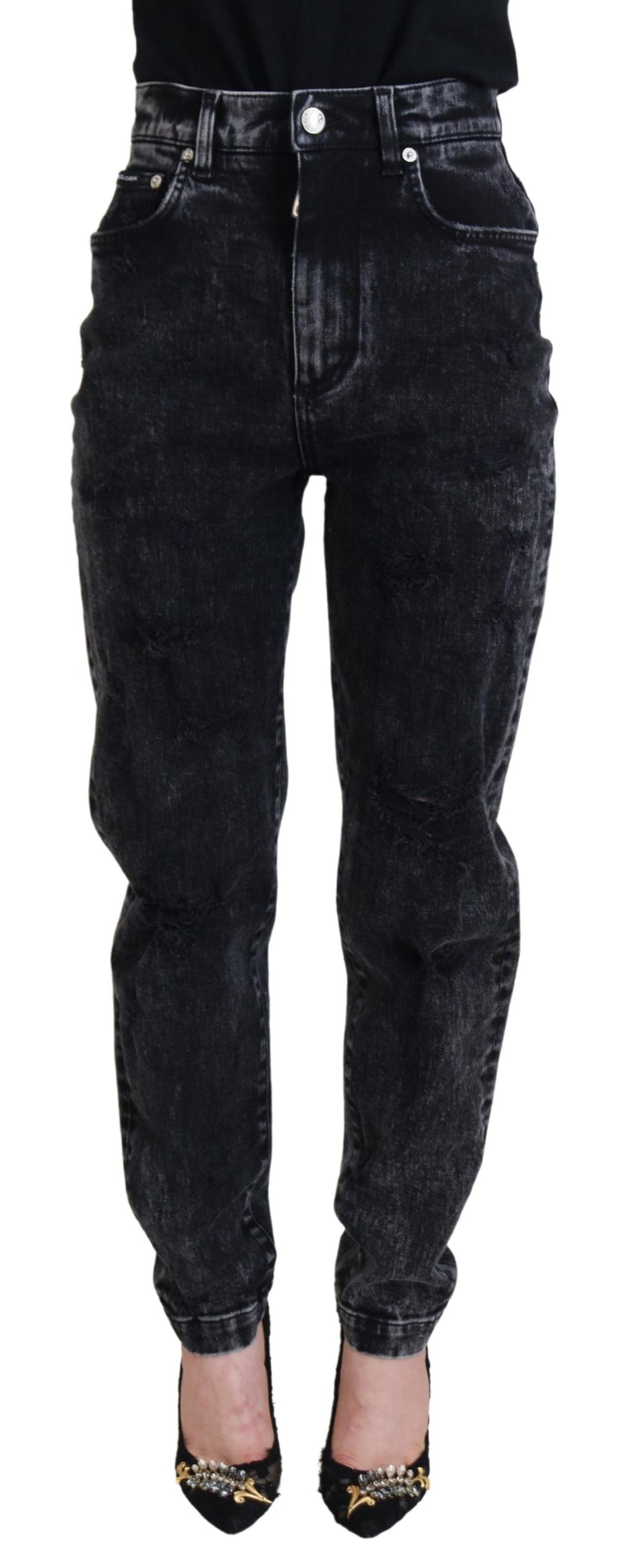 Dolce &amp; Gabbana Elegante schwarze Jeanshose