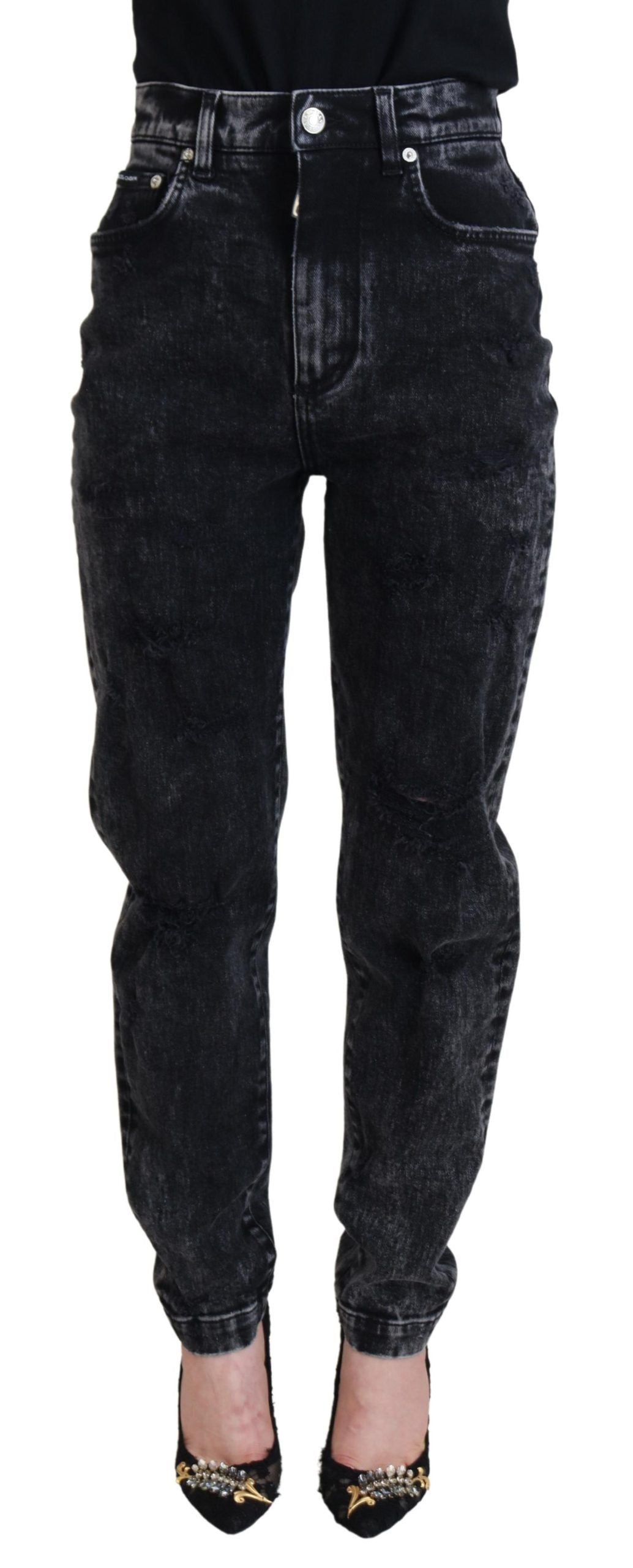 Dolce &amp; Gabbana Elegante schwarze Jeanshose
