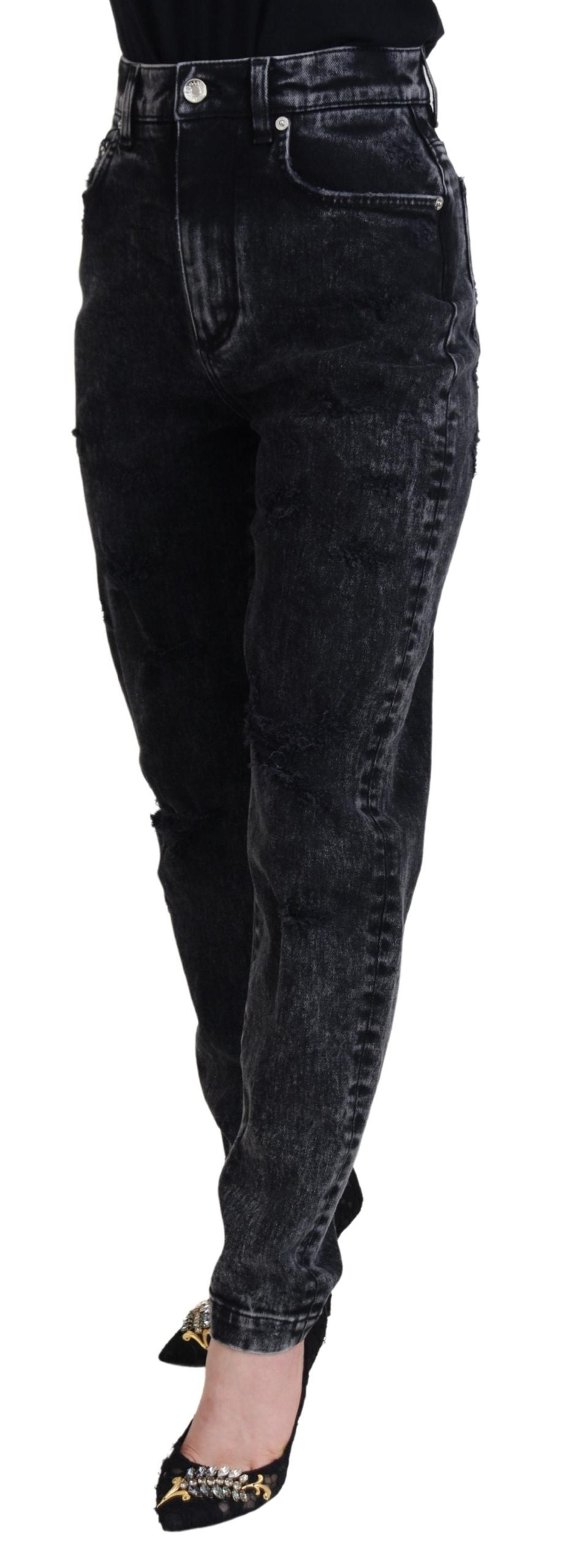 Dolce &amp; Gabbana Elegante schwarze Jeanshose