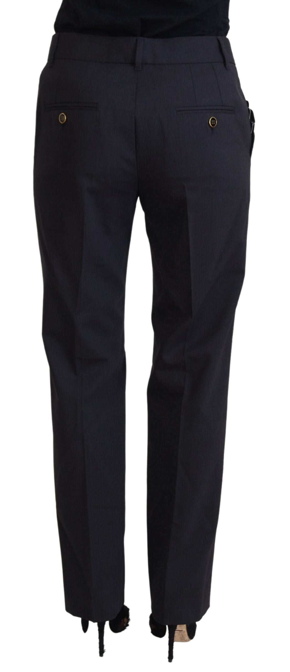 Dolce &amp; Gabbana Schicke Hose aus grauer Wollmischung für gehobenen Stil