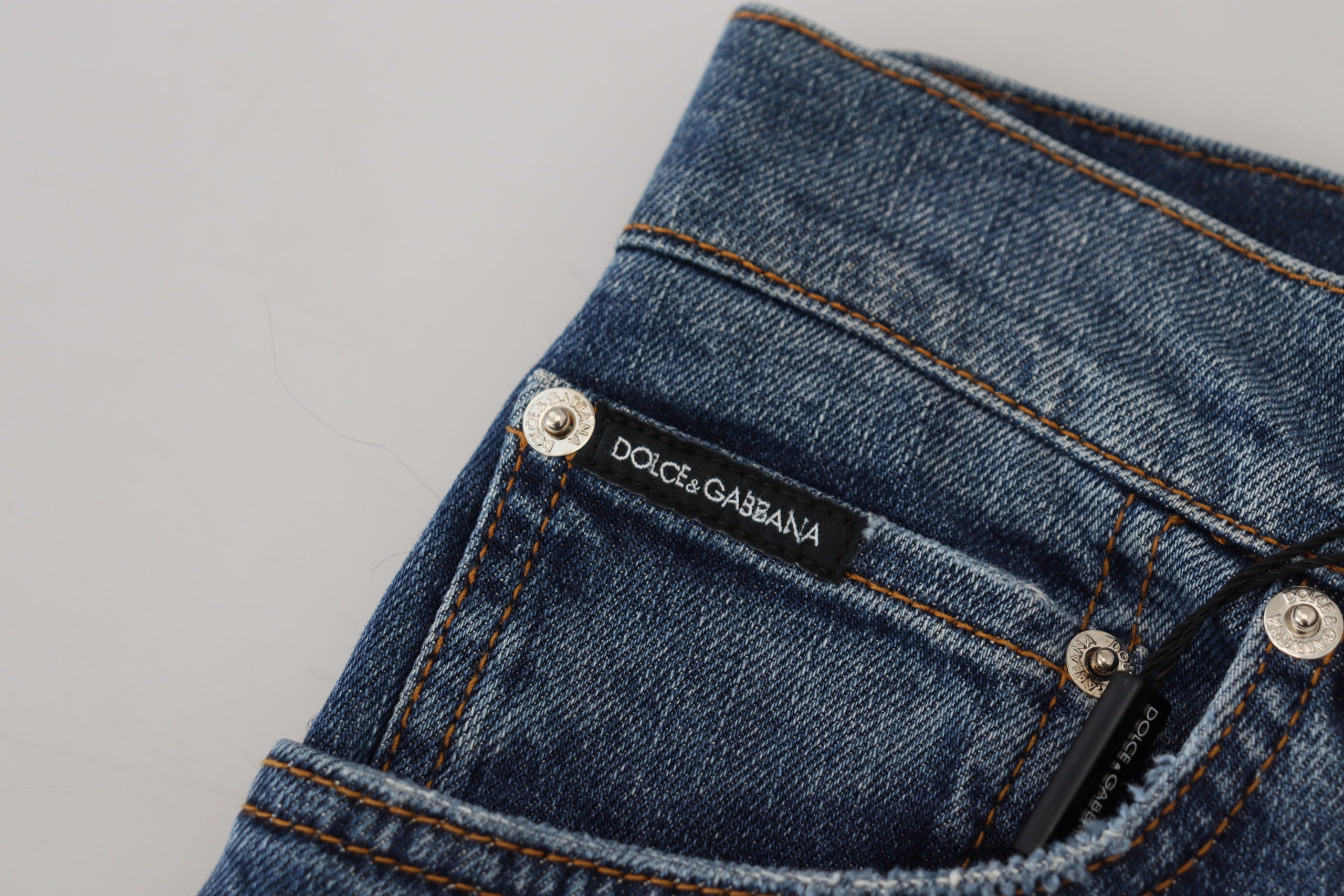 Dolce &amp; Gabbana Elevated Elegance – Jeanshose mit karierter Rückseite