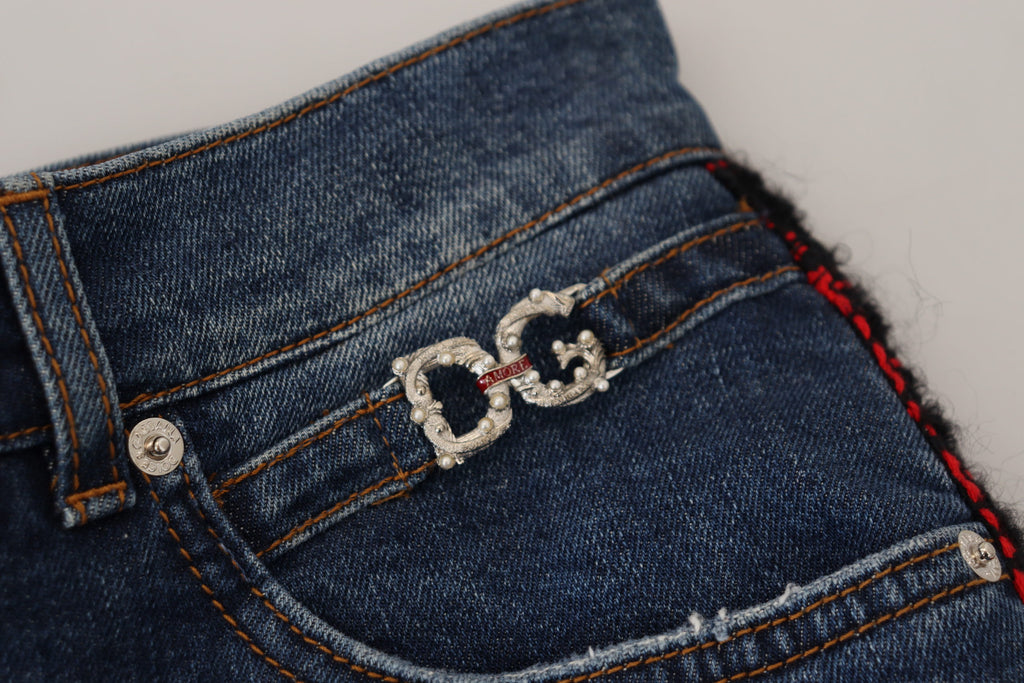 Dolce &amp; Gabbana Elevated Elegance – Jeanshose mit karierter Rückseite