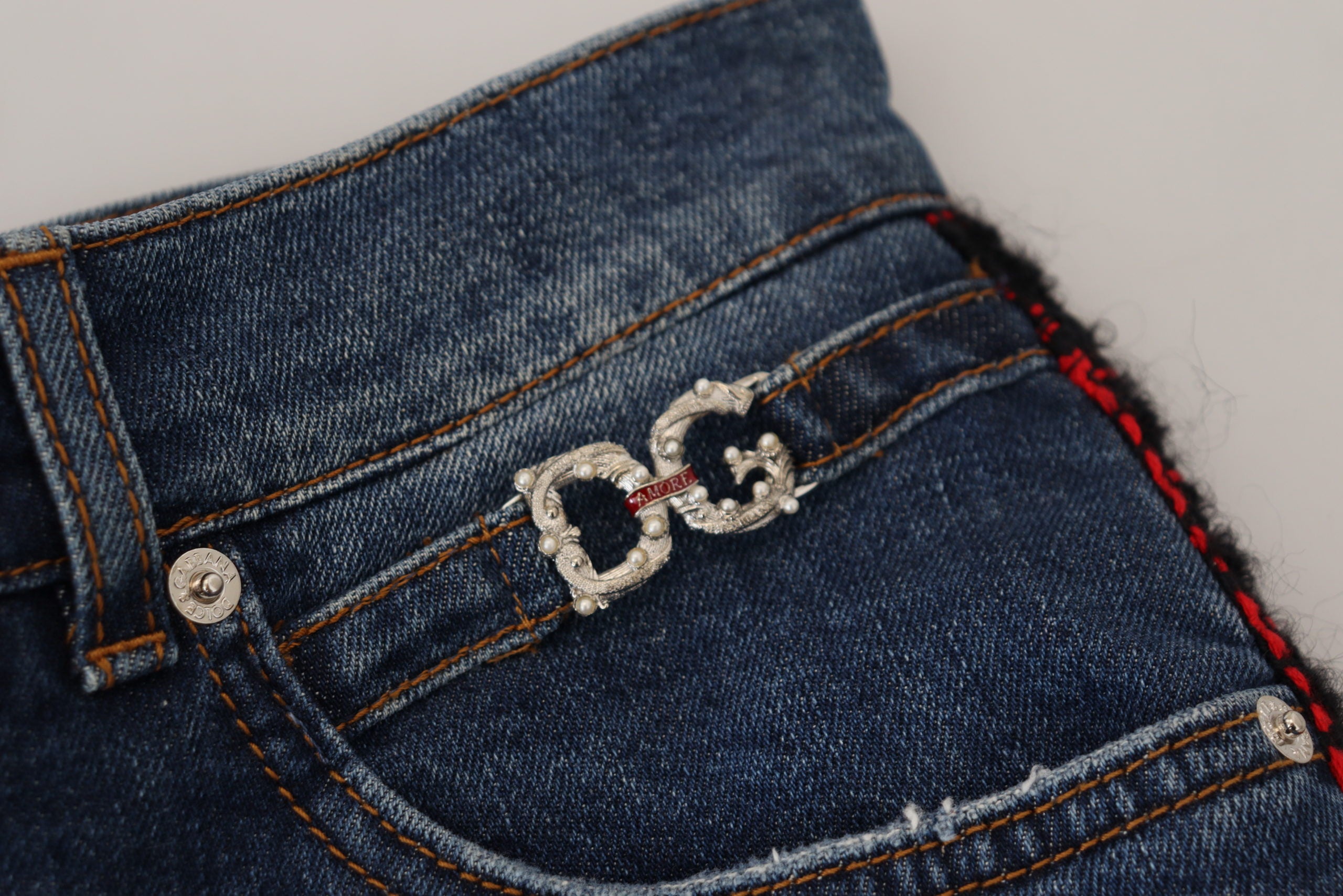 Dolce &amp; Gabbana Elevated Elegance – Jeanshose mit karierter Rückseite