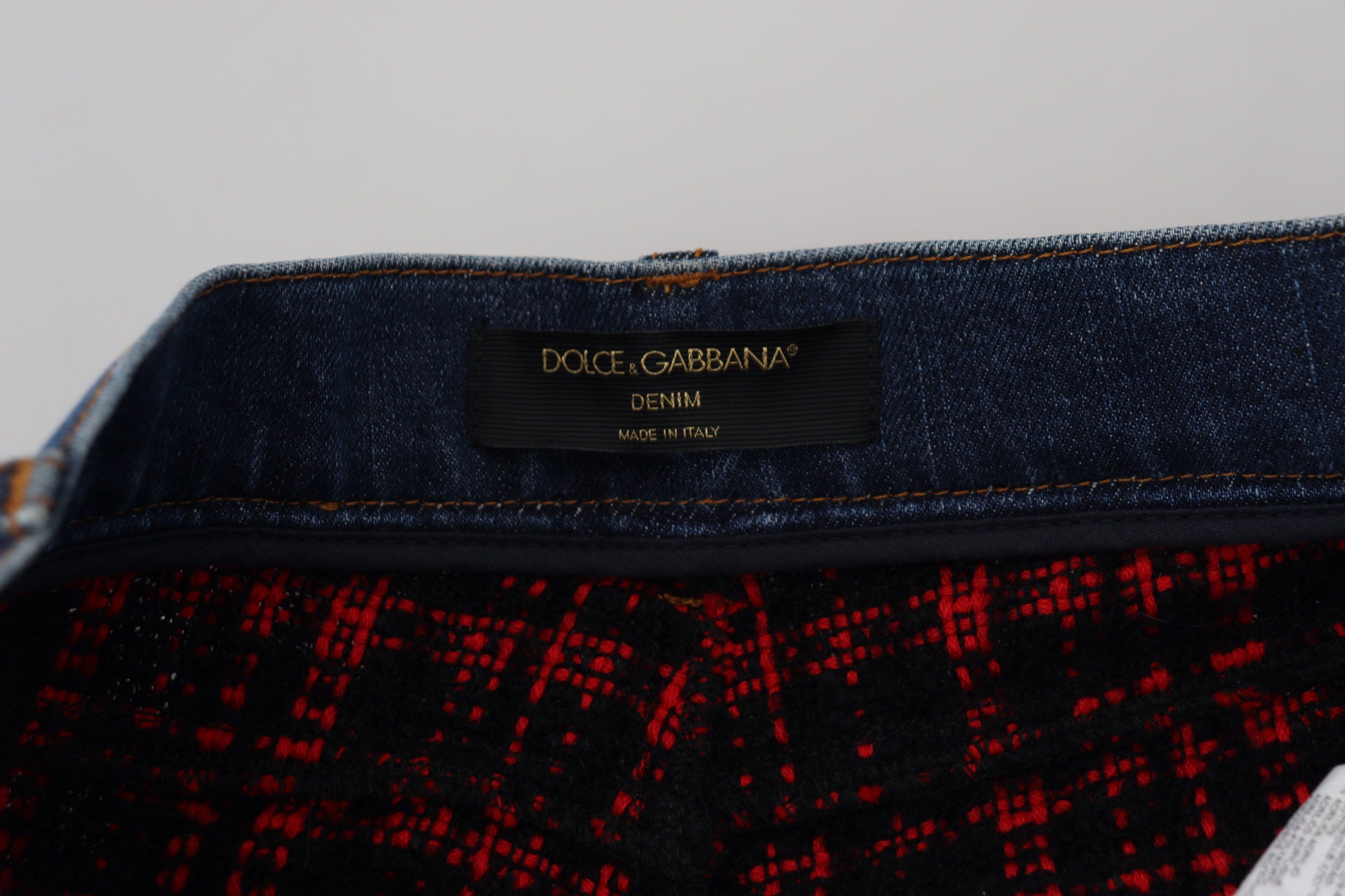 Dolce &amp; Gabbana Elevated Elegance – Jeanshose mit karierter Rückseite