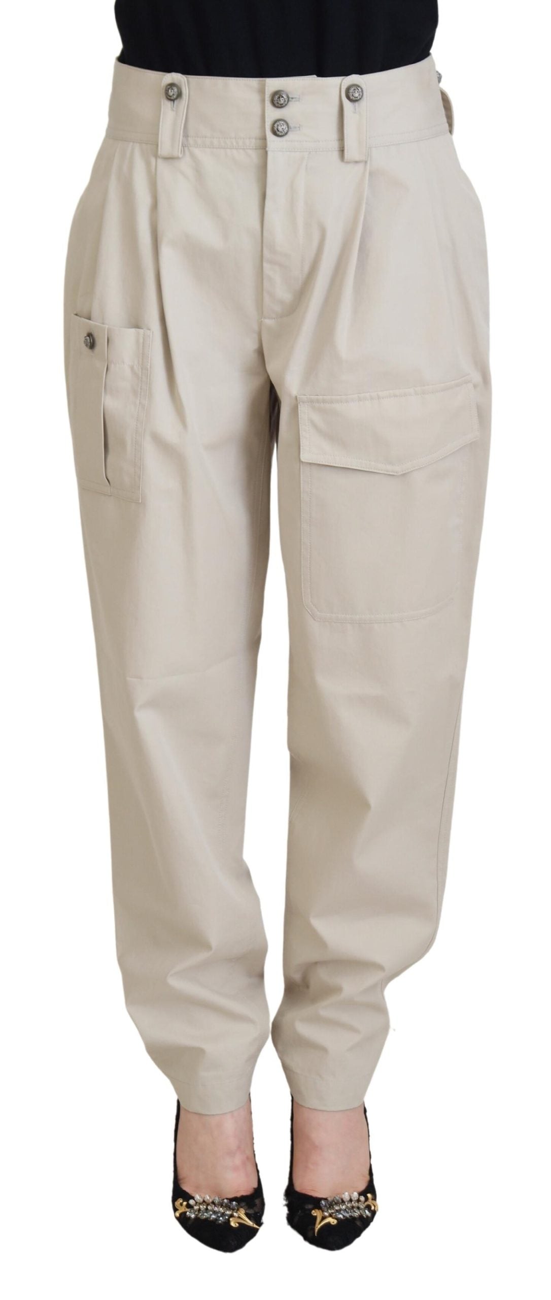 Dolce &amp; Gabbana Elegante beige Baumwollhose