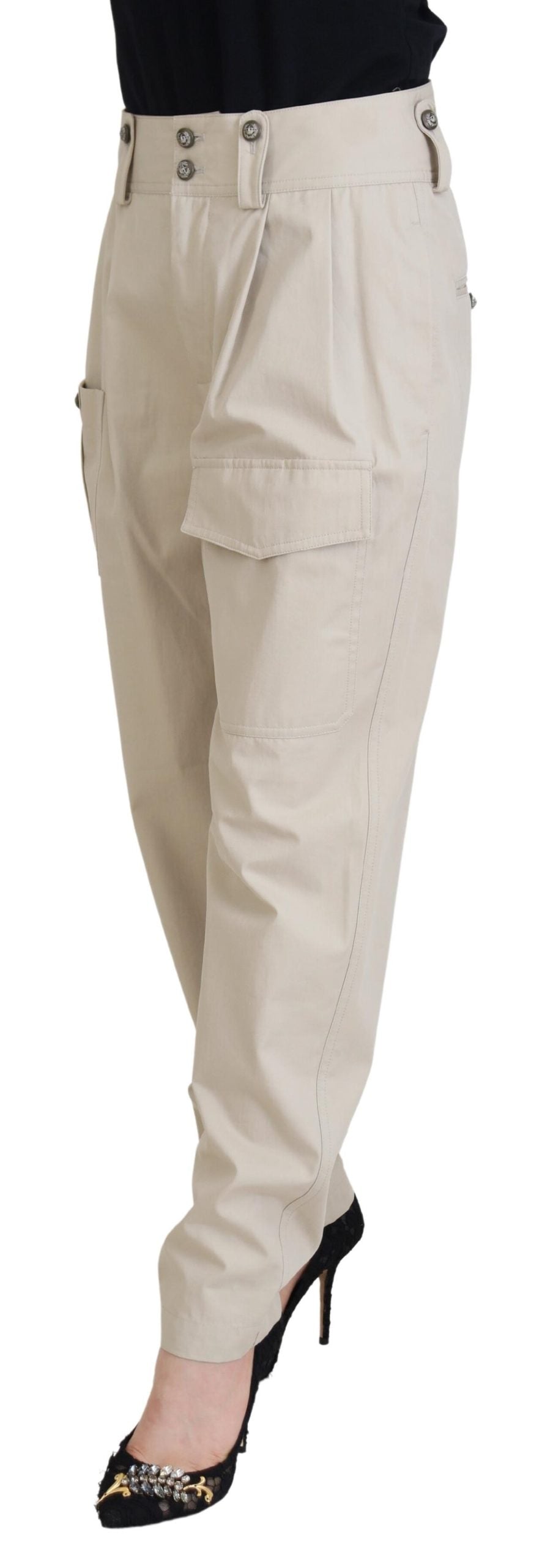 Dolce &amp; Gabbana Elegante beige Baumwollhose