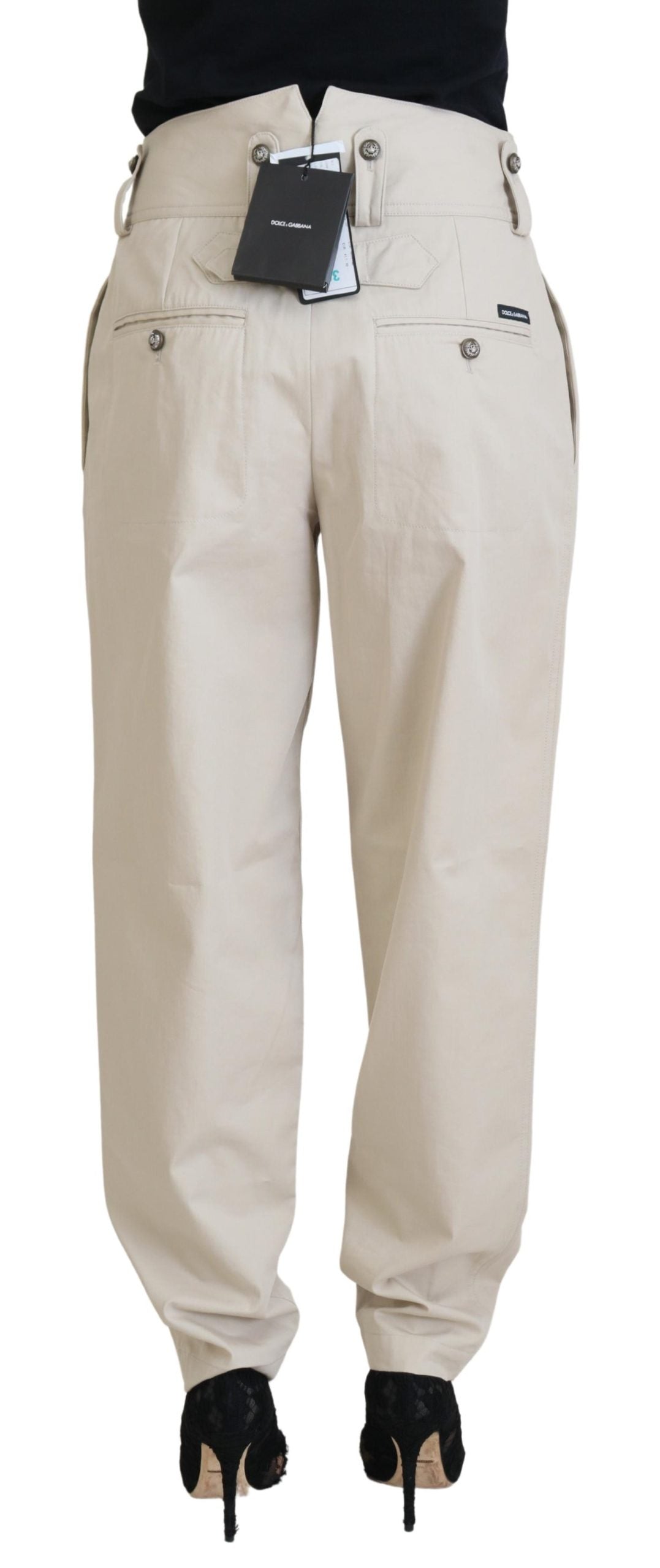 Dolce &amp; Gabbana Elegante beige Baumwollhose