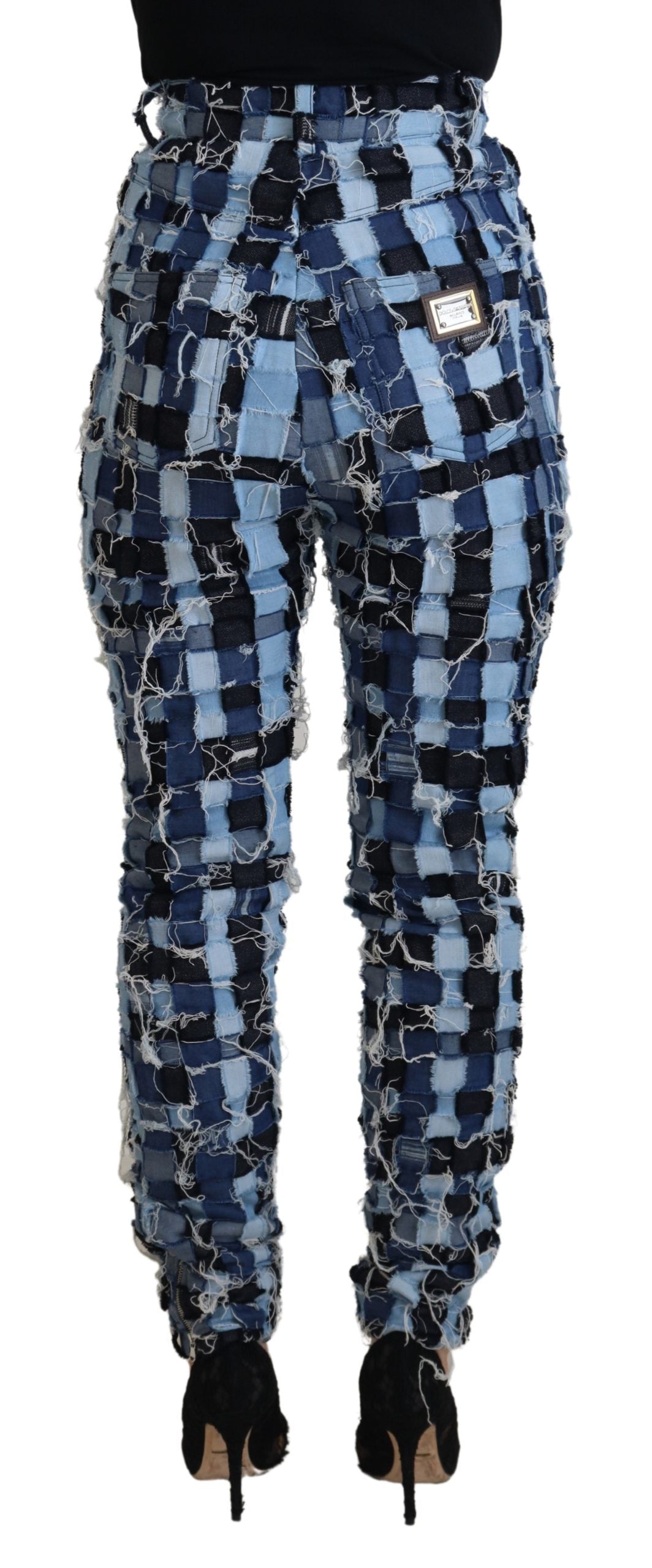 Jean skinny taille haute patchwork multicolore Dolce &amp; Gabbana