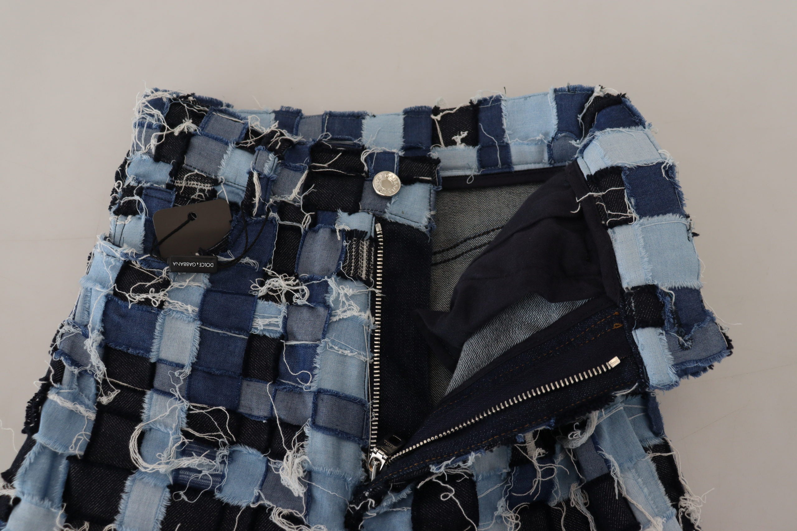 Jean skinny taille haute patchwork multicolore Dolce &amp; Gabbana