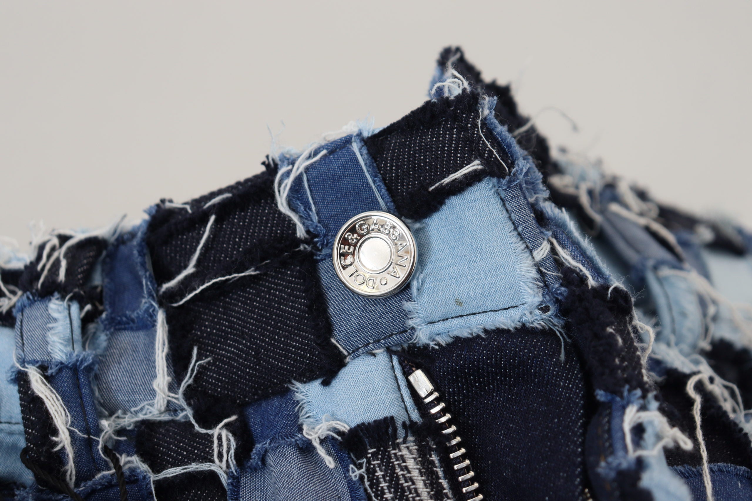 Jean skinny taille haute patchwork multicolore Dolce &amp; Gabbana