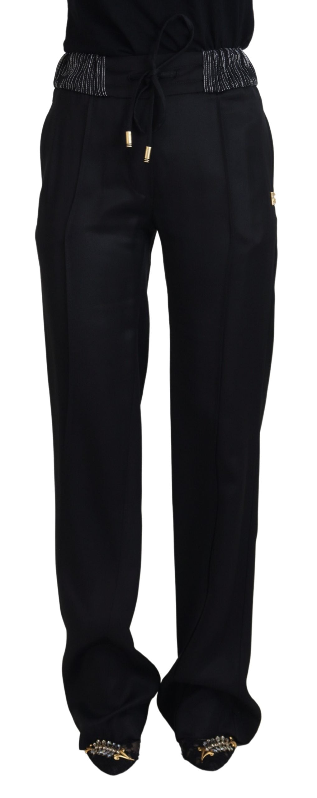 Dolce &amp; Gabbana Elegante schwarze Baumwollhose