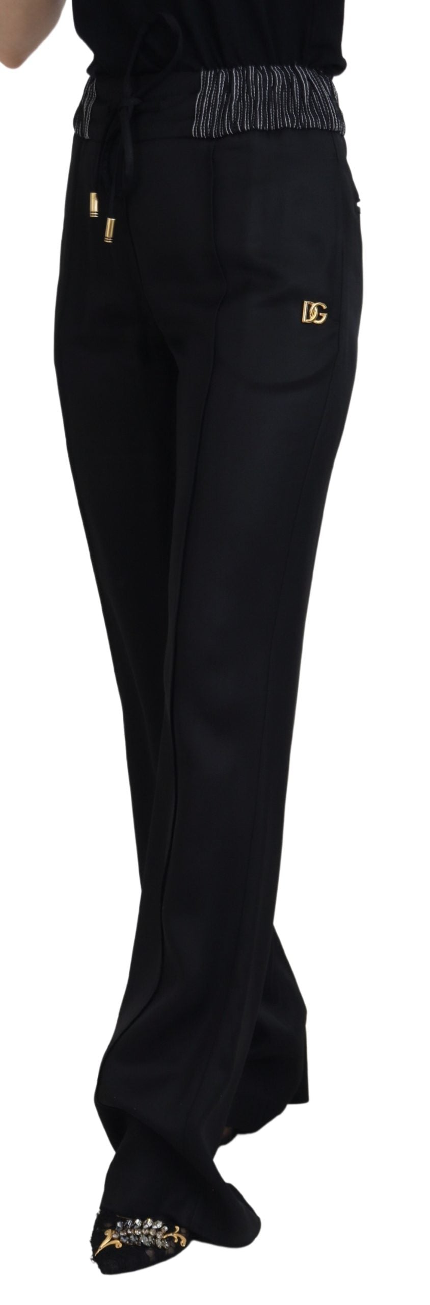 Dolce &amp; Gabbana Elegante schwarze Baumwollhose