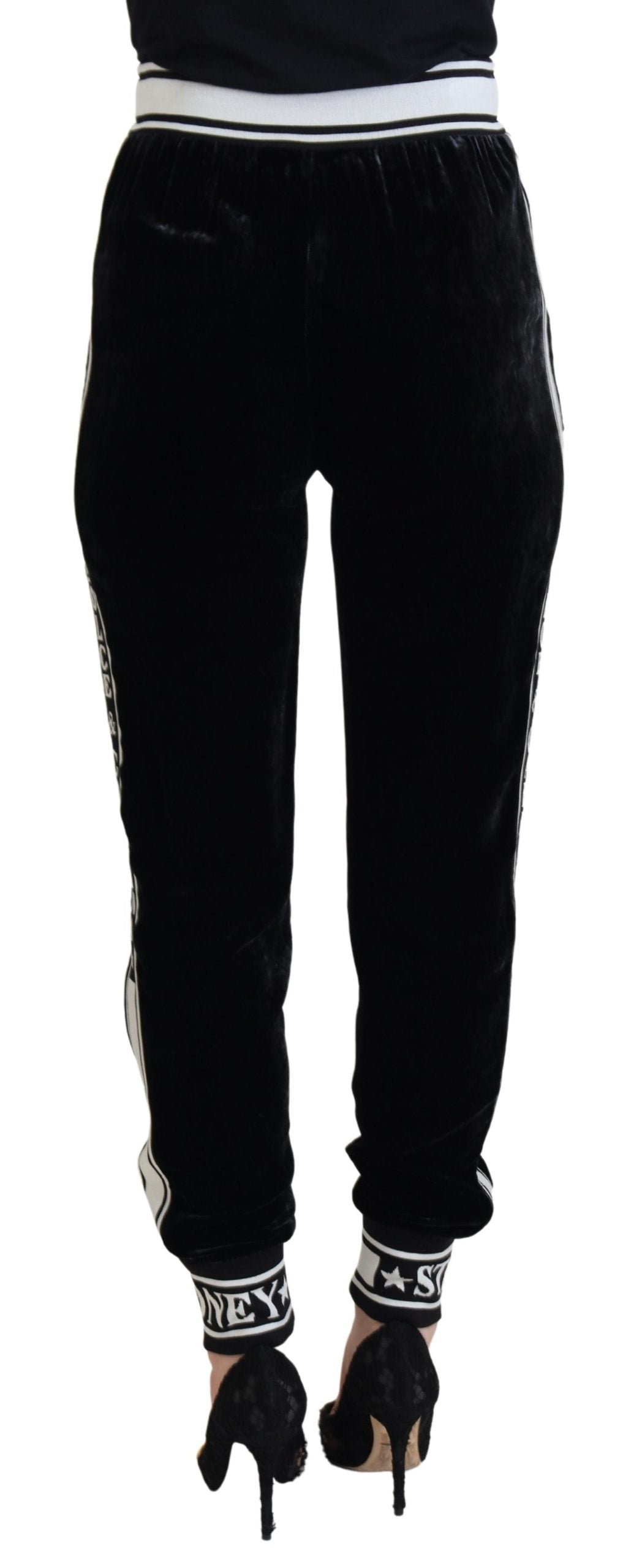 Dolce &amp; Gabbana Elegante Samthose – Zeitloser schwarzer Luxus