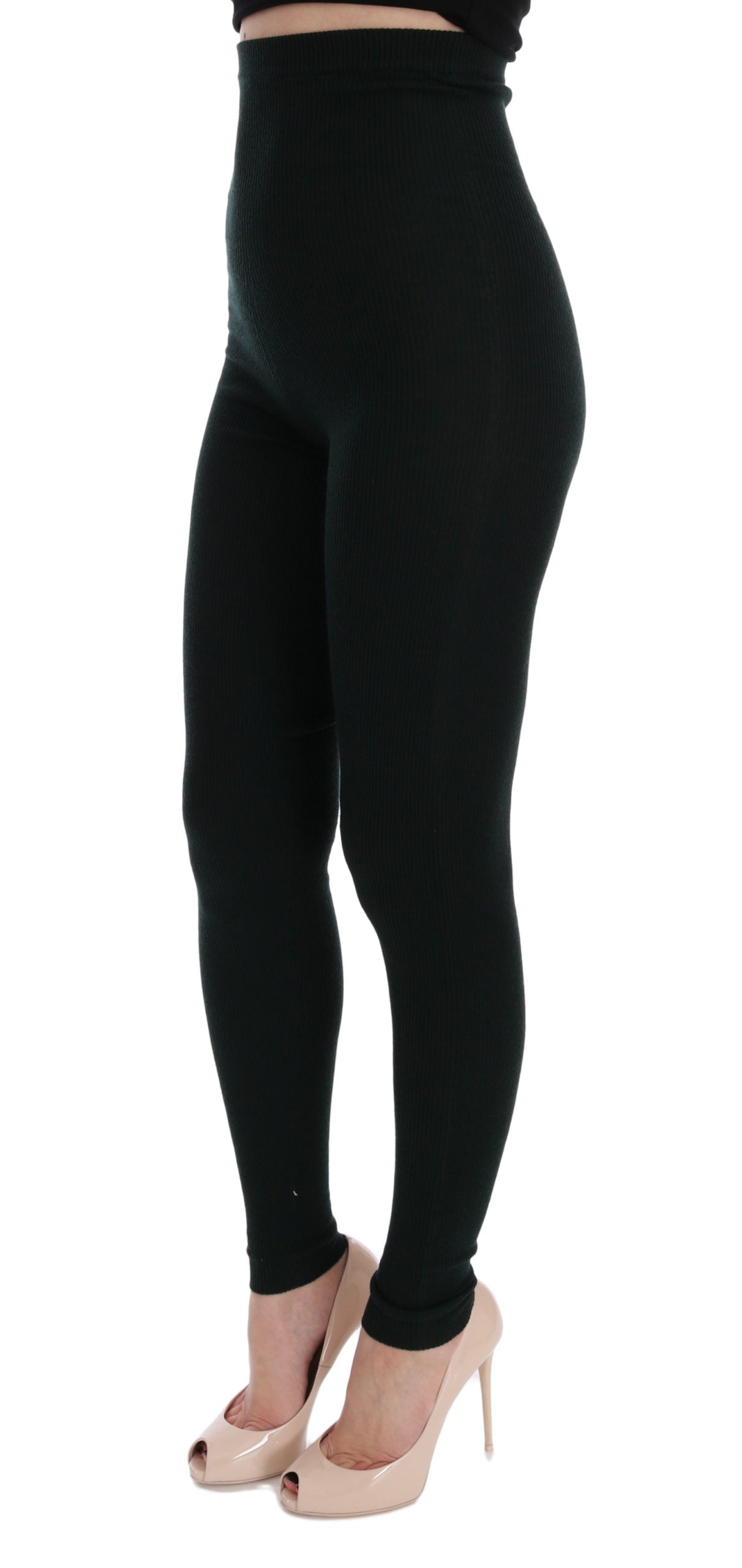 Pantalon jegging élégant en cachemire Dolce &amp; Gabbana en vert luxuriant