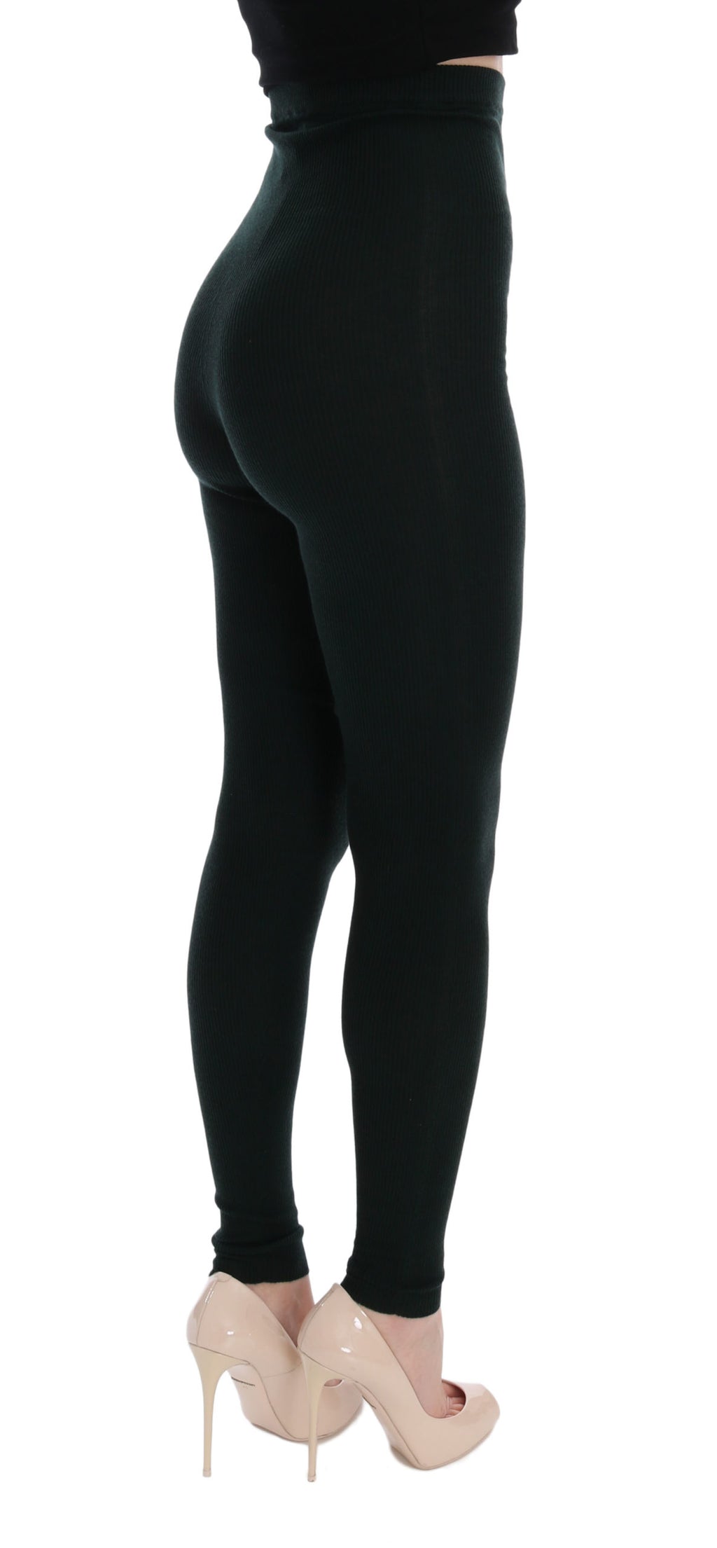 Pantalon jegging élégant en cachemire Dolce &amp; Gabbana en vert luxuriant