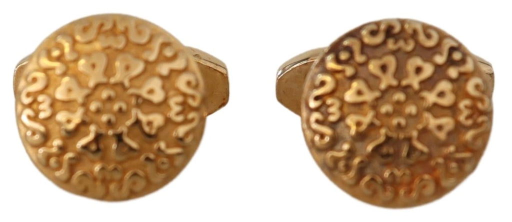 Boutons de manchette élégants pour homme Dolce &amp; Gabbana en laiton plaqué or