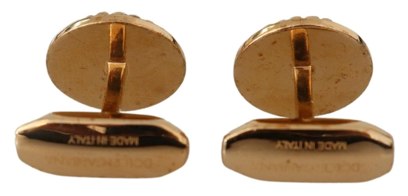 Boutons de manchette élégants pour homme Dolce &amp; Gabbana en laiton plaqué or