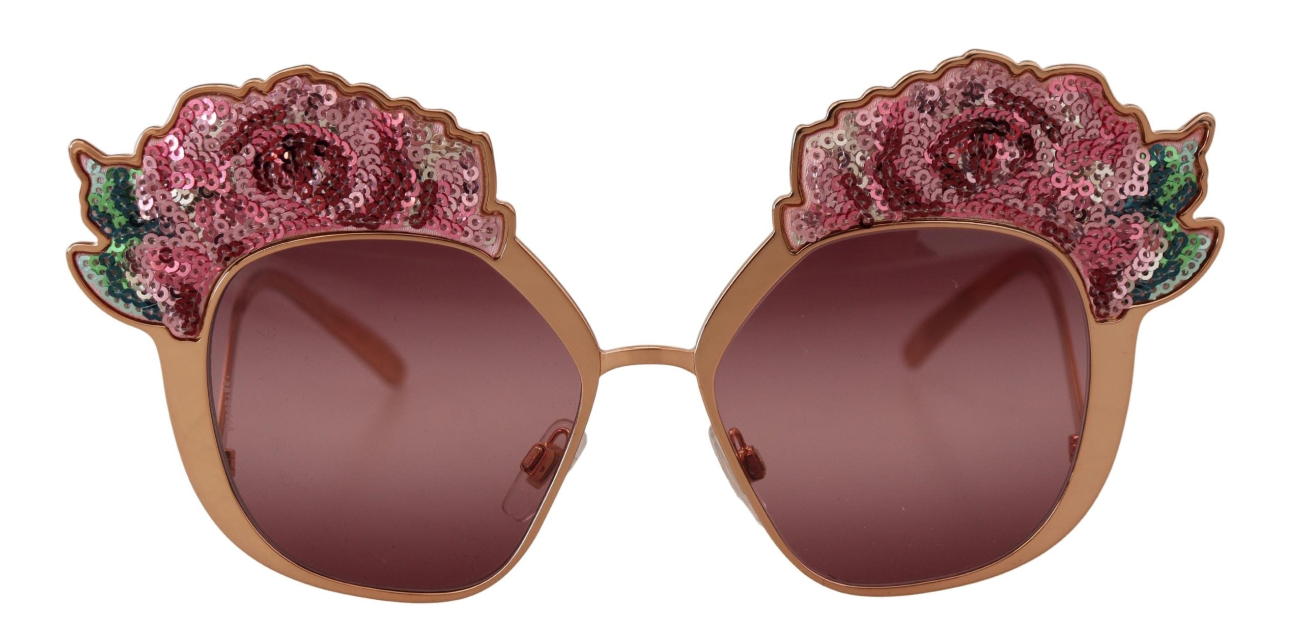 Dolce &amp; Gabbana – Schicke Sonnenbrille mit Rosen-Paillettenstickerei