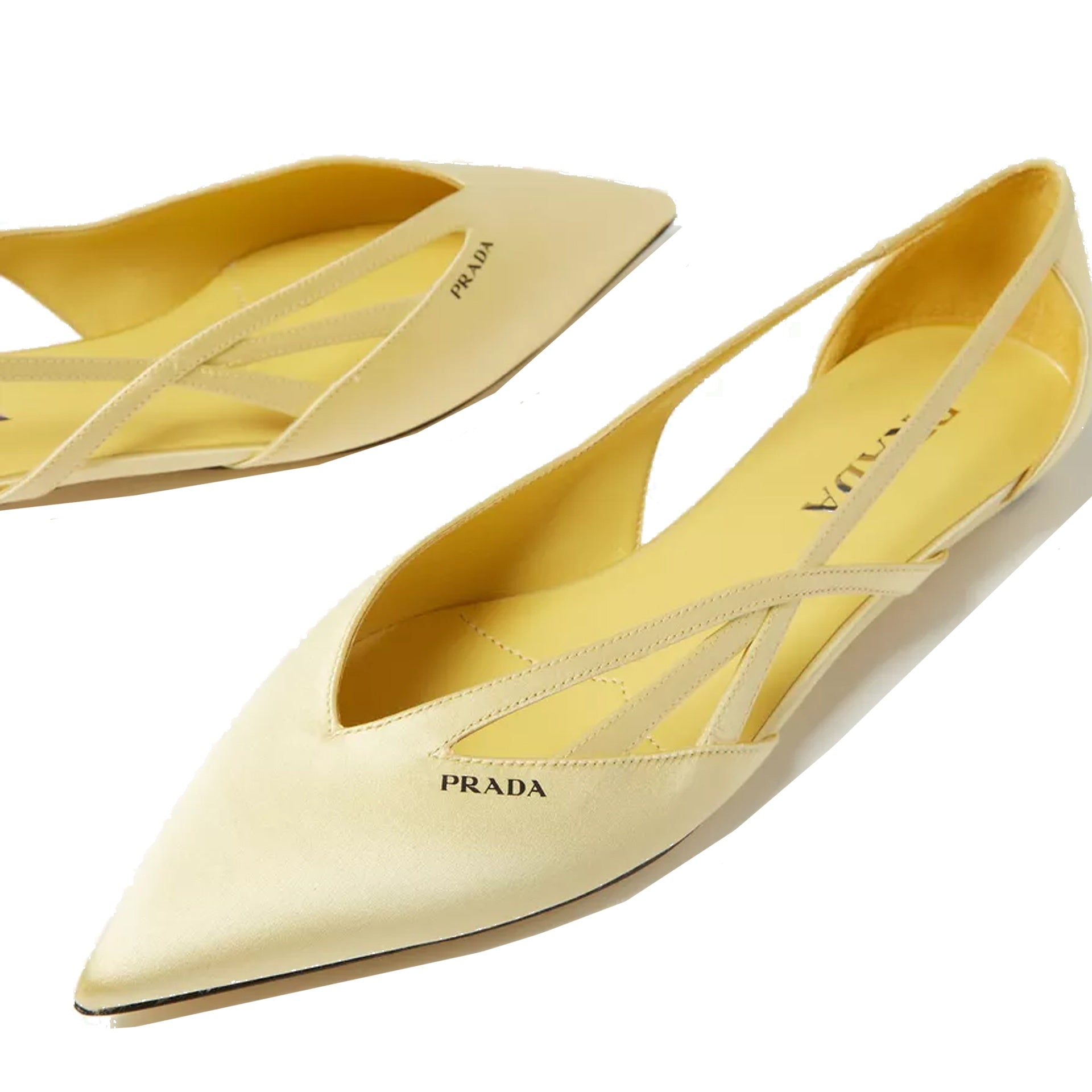 Prada Satin Ballerina Flats - WOMEN SHOES - PRADA - Tluxy New