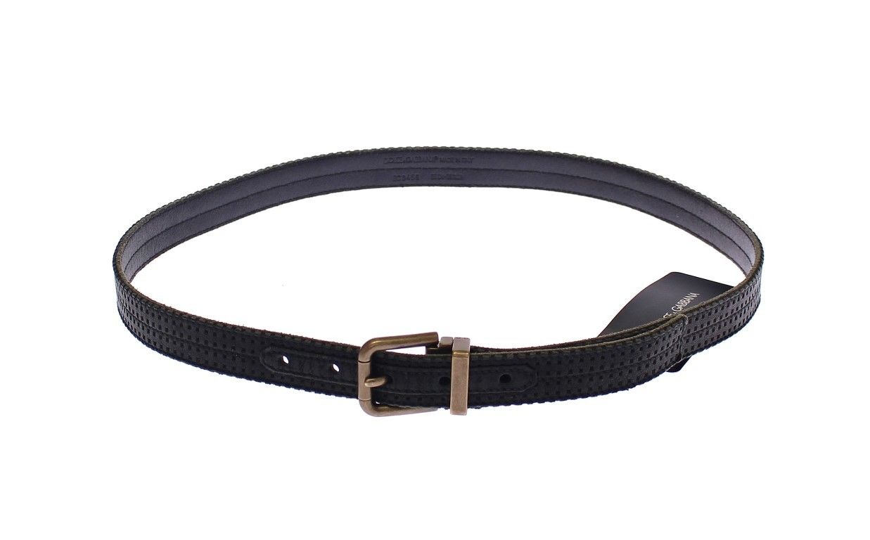 Ceinture élégante Dolce &amp; Gabbana pour homme en cuir et coton mélangés bleus
