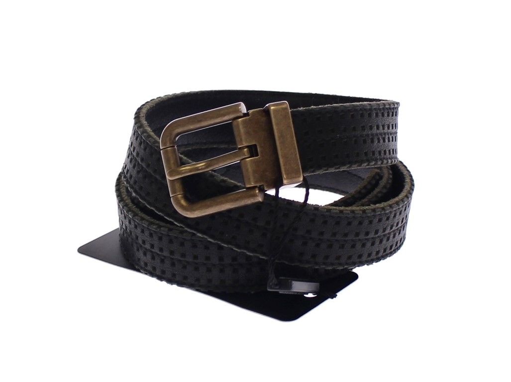 Ceinture élégante Dolce &amp; Gabbana pour homme en cuir et coton mélangés bleus