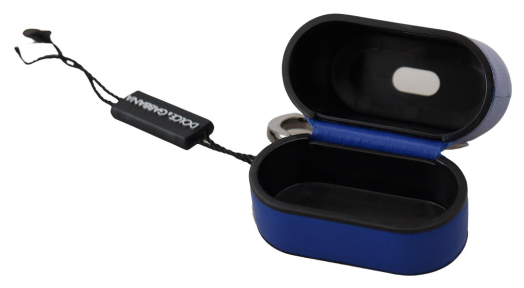 Dolce &amp; Gabbana – Elegante Airpods-Hülle aus blauem Leder