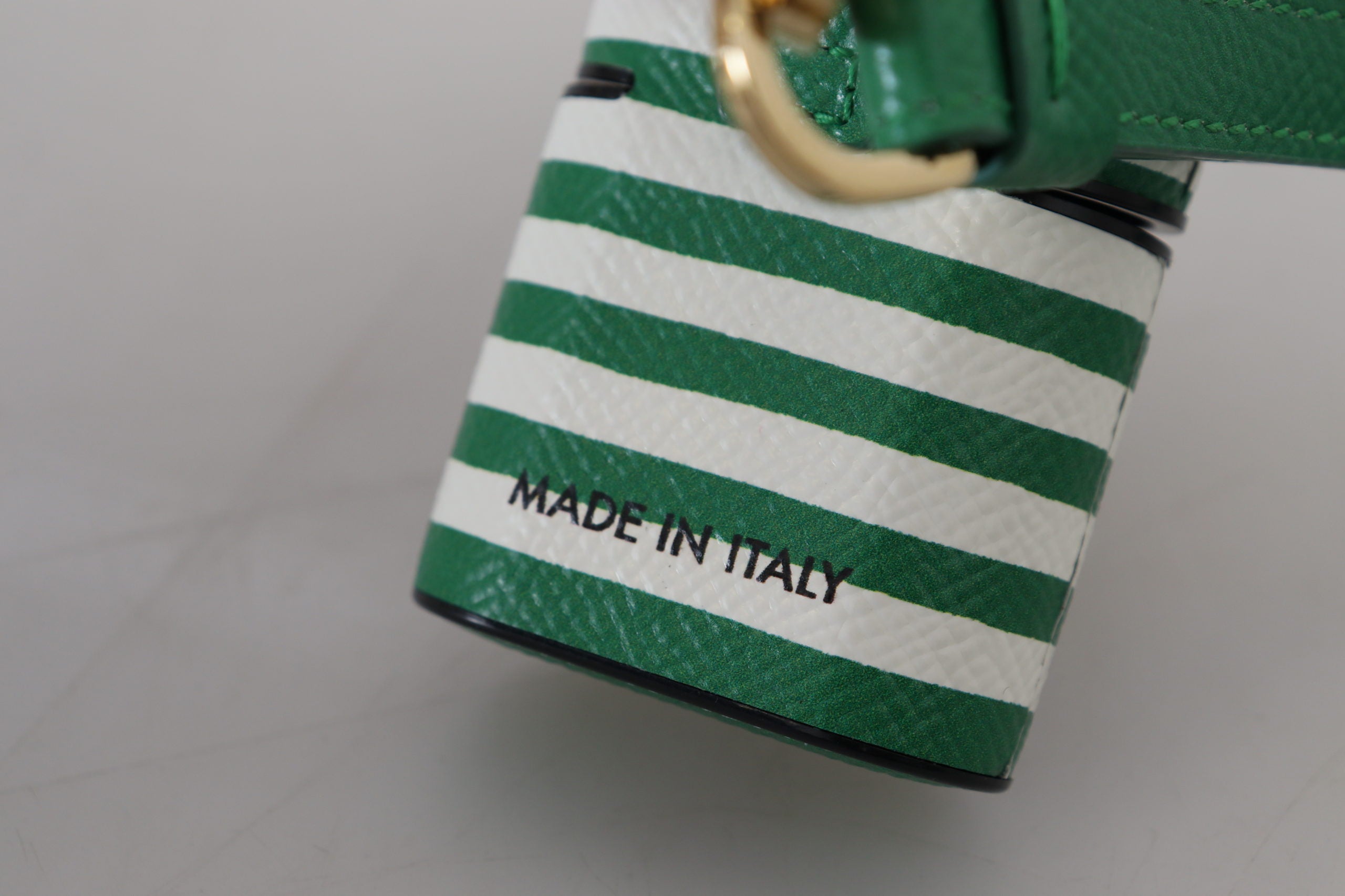 Dolce &amp; Gabbana Elegante Airpods-Hülle aus Leder – Üppiges Grün