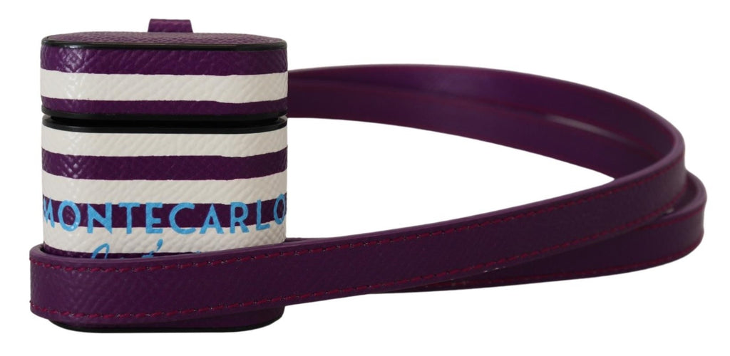Étui pour Airpods en cuir violet Dolce &amp; Gabbana Chic