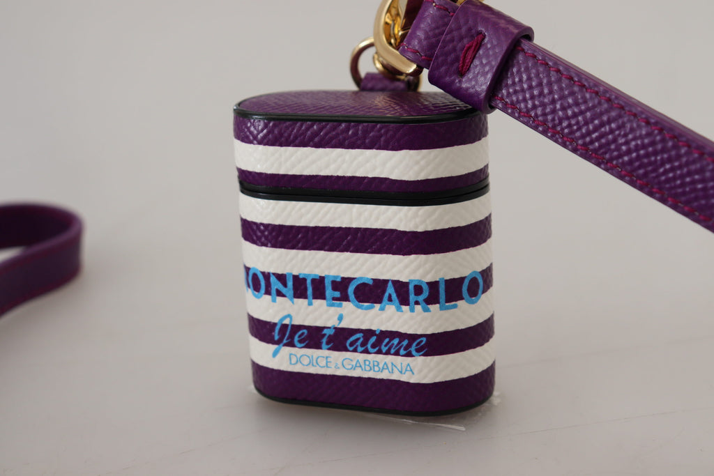Étui pour Airpods en cuir violet Dolce &amp; Gabbana Chic