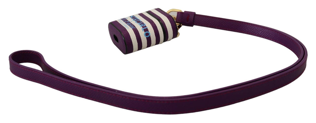 Étui pour Airpods en cuir violet Dolce &amp; Gabbana Chic