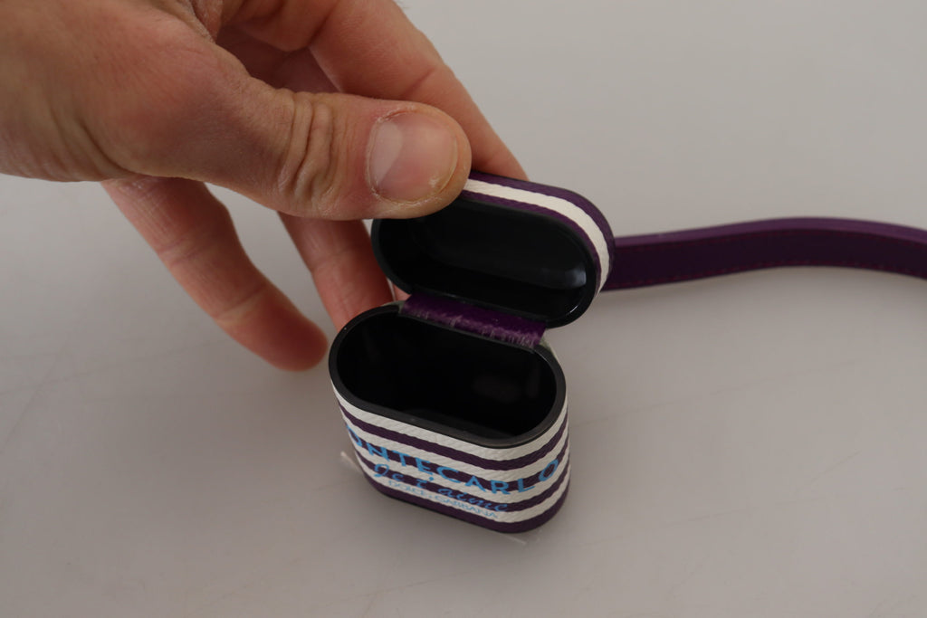 Étui pour Airpods en cuir violet Dolce &amp; Gabbana Chic