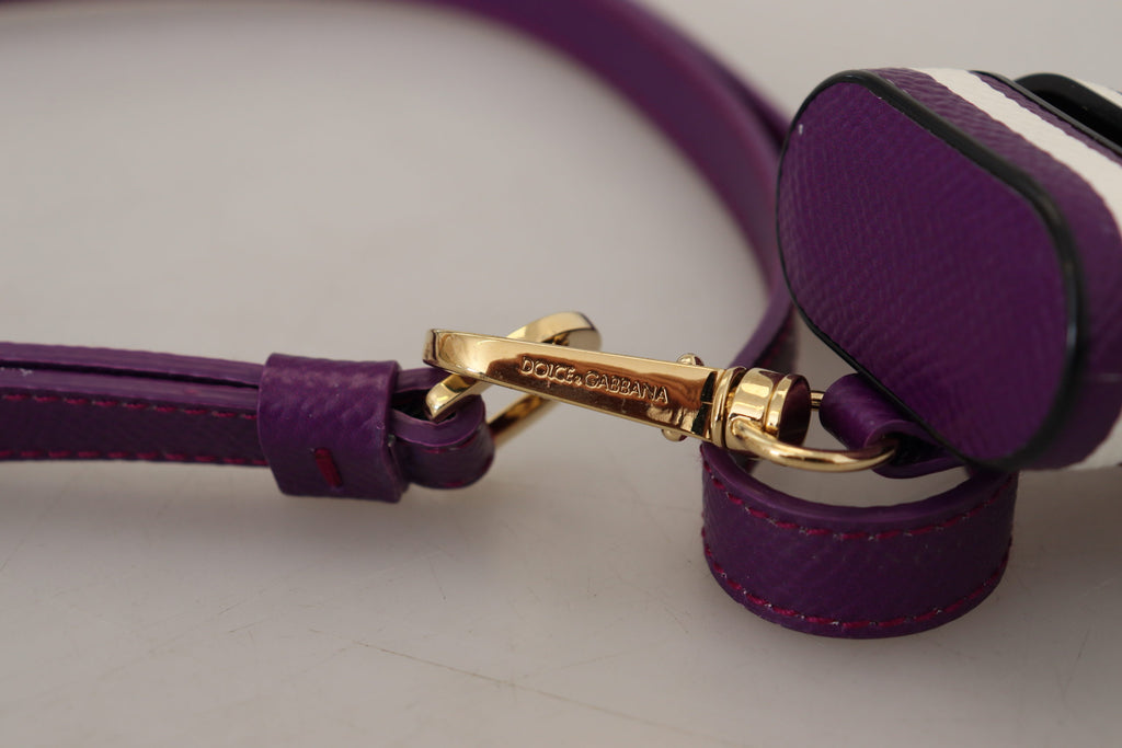 Étui pour Airpods en cuir violet Dolce &amp; Gabbana Chic