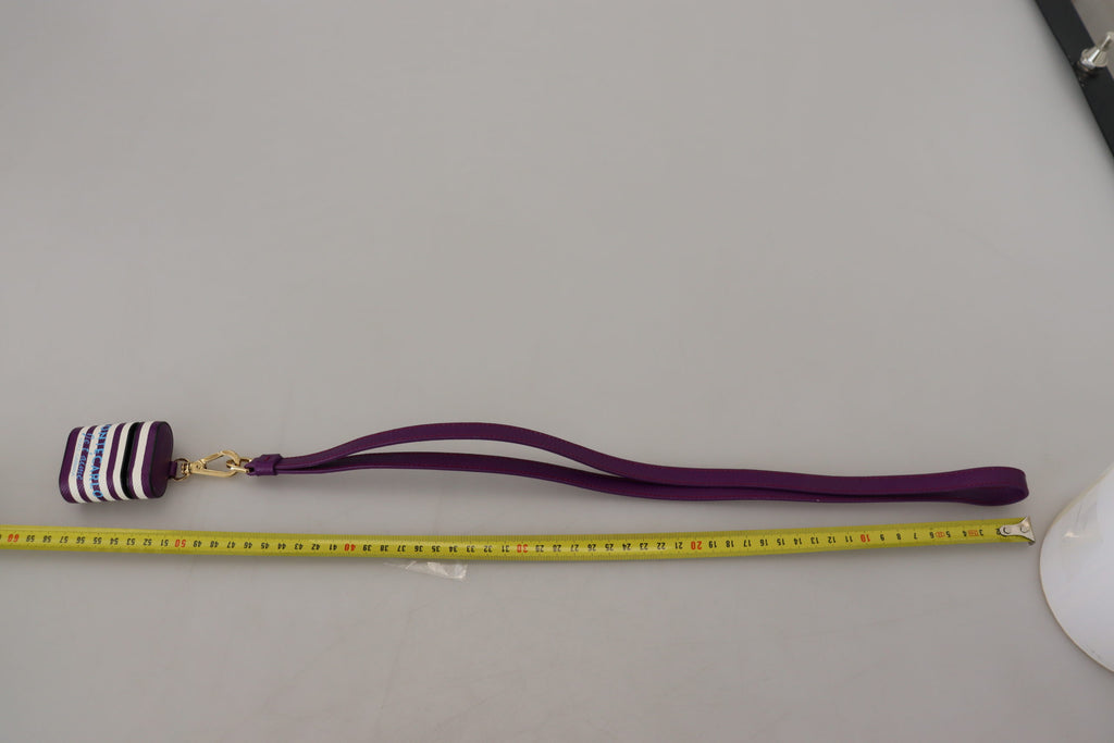 Étui pour Airpods en cuir violet Dolce &amp; Gabbana Chic