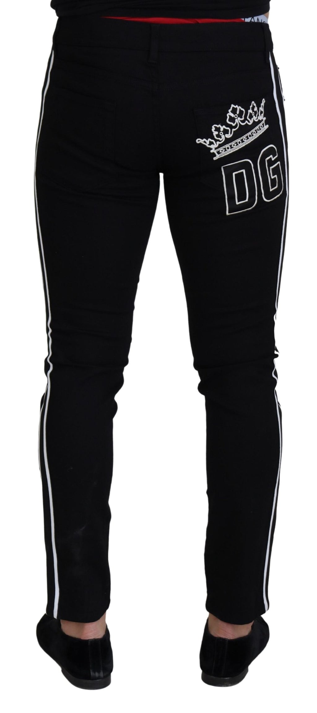 Dolce &amp; Gabbana Elegante schwarze Slim Fit Jeanshose