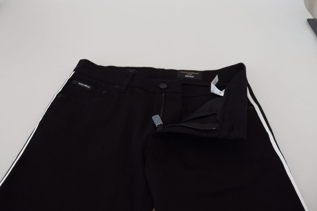 Dolce &amp; Gabbana Elegante schwarze Slim Fit Jeanshose