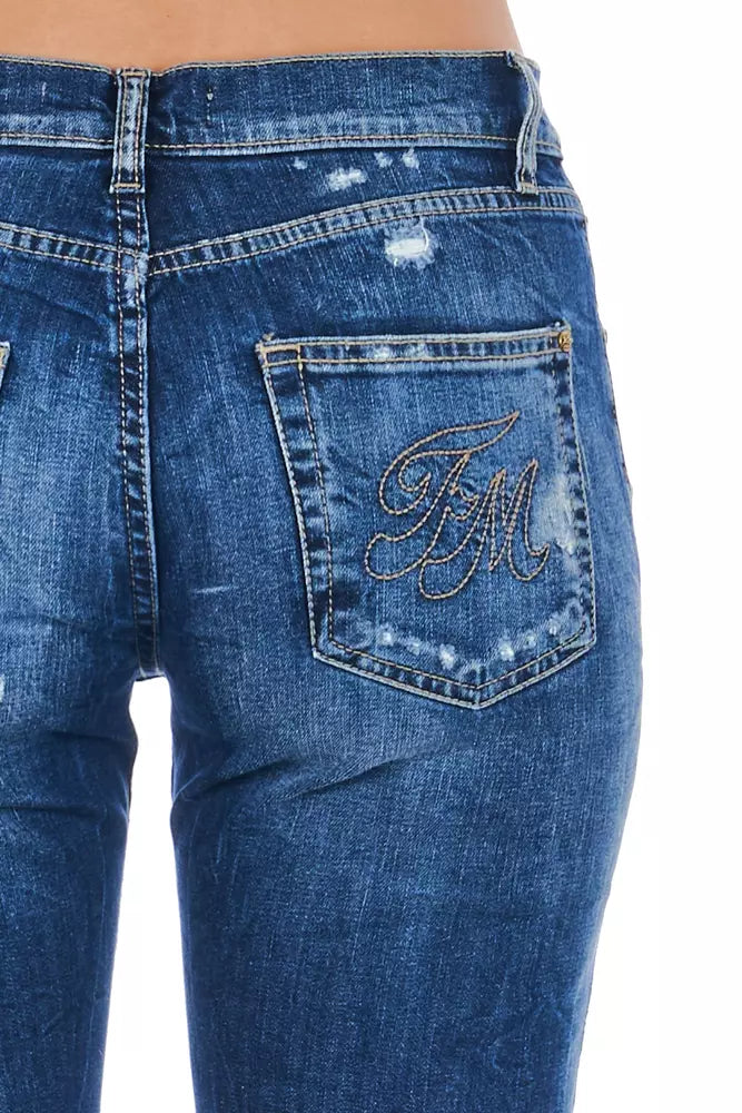 Frankie Morello Blaue Baumwolljeans für Damen