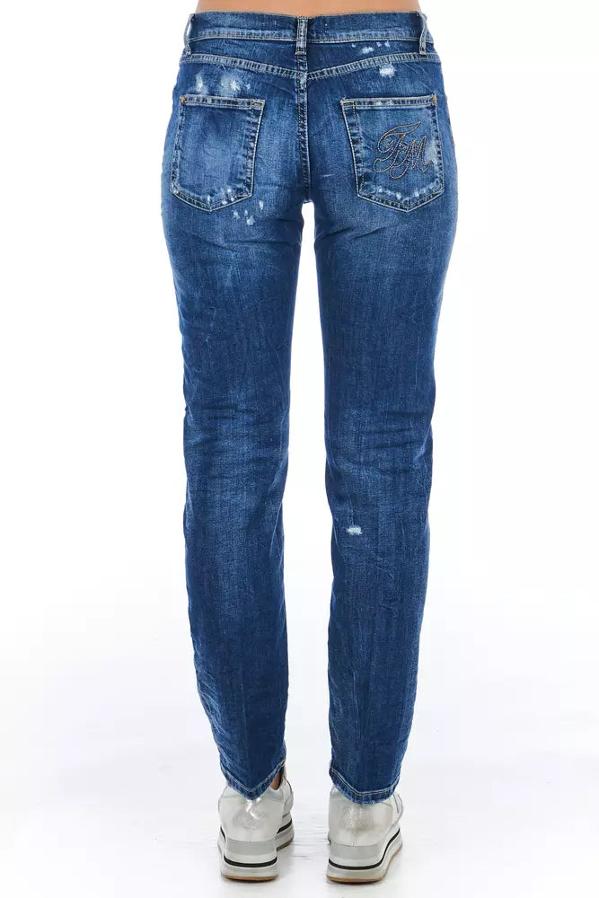 Frankie Morello Blaue Baumwolljeans für Damen